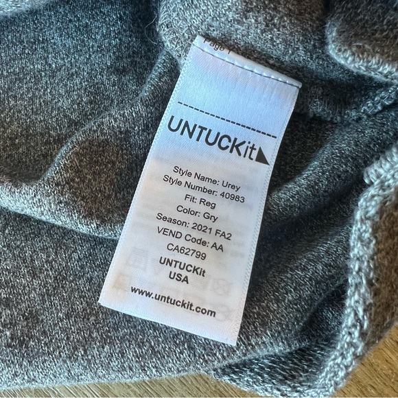NWT untuckit gray Urey Henley xxl new long sleeve - Picture 6 of 8